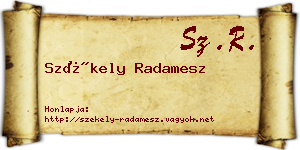 Székely Radamesz névjegykártya